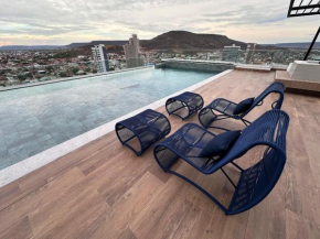 Studios Modernos com Piscina na Cobertura